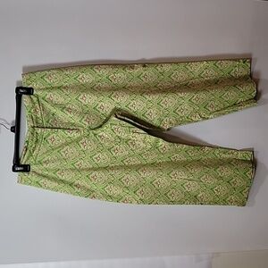 Elliott Lauren Cropped Green & Pink Pants